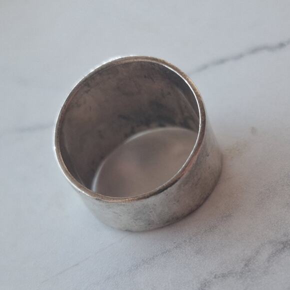 VTG.925 Sterling Silver Ancient Aztec Mayan Sun Calendar Round Signet Ring  8.75 - Picture 4 of 5